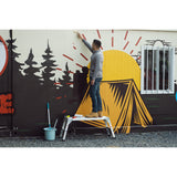 Work Platform Aluminum Portable Bench Folding Ladder ANSI Capacity 225 LBS 40" - Grey - Fab Heavy Parts
