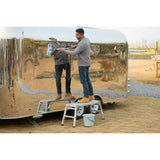 Work Platform Aluminum Portable Bench Folding Ladder ANSI Capacity 225 LBS 40" - Grey - Fab Heavy Parts