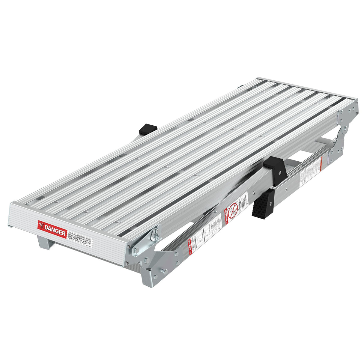 Work Platform Aluminum Portable Bench Folding Ladder ANSI Capacity 225 LBS 40" - Grey - Fab Heavy Parts