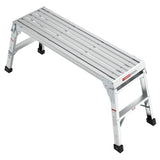 Work Platform Aluminum Portable Bench Folding Ladder ANSI Capacity 225 LBS 40" - Grey - Fab Heavy Parts