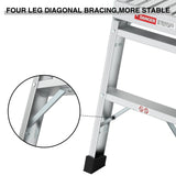 Work Platform Aluminum Portable Bench Folding Ladder ANSI Capacity 225 LBS 40" - Grey - Fab Heavy Parts