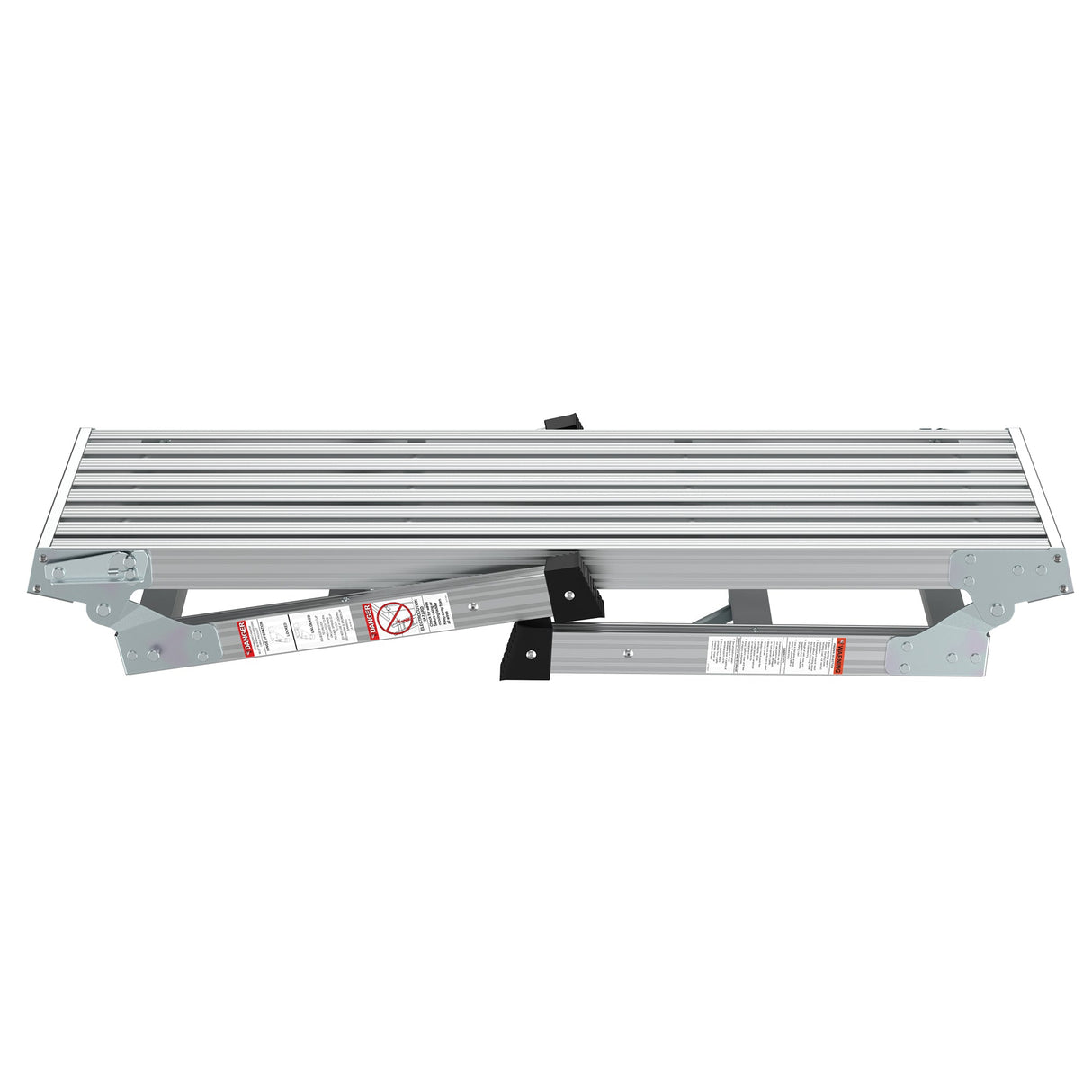 Work Platform Aluminum Portable Bench Folding Ladder ANSI Capacity 225 LBS 40" - Grey - Fab Heavy Parts