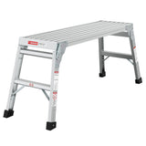 Work Platform Aluminum Portable Bench Folding Ladder ANSI Capacity 225 LBS 40" - Grey - Fab Heavy Parts