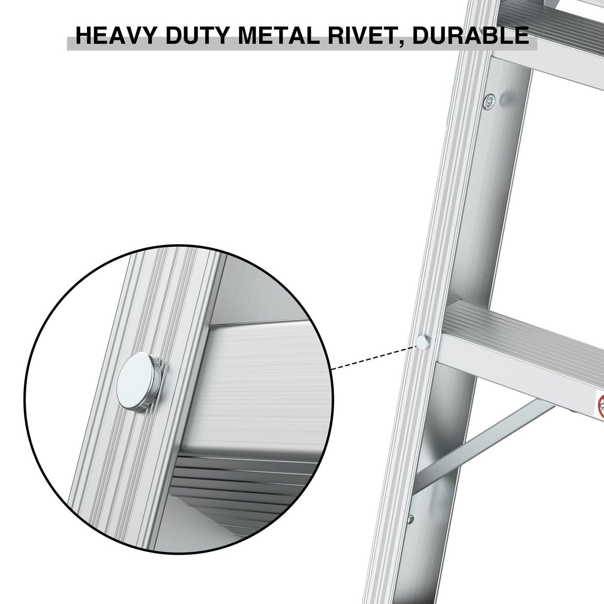 Work Platform Aluminum Portable Bench Folding Ladder ANSI Capacity 225 LBS 40" - Grey - Fab Heavy Parts