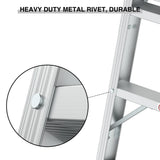 Work Platform Aluminum Portable Bench Folding Ladder ANSI Capacity 225 LBS 40" - Grey - Fab Heavy Parts