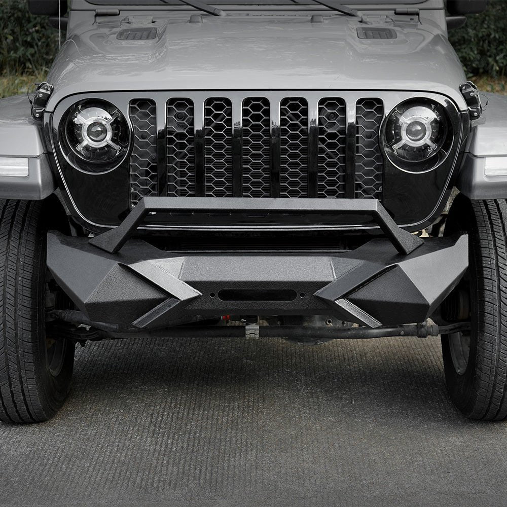 X Style Front Bumper with Winch Plate Fits for Wrangler JK (2007 - 2018) Textured Manganese Steel Construction - Fab Heavy Parts