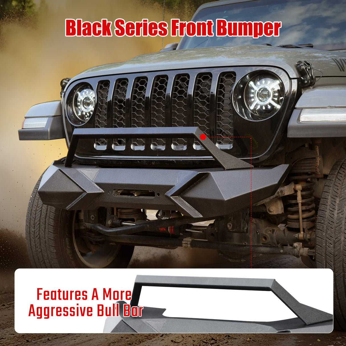 X Style Front Bumper with Winch Plate Fits for Wrangler JK (2007 - 2018) Textured Manganese Steel Construction - Fab Heavy Parts