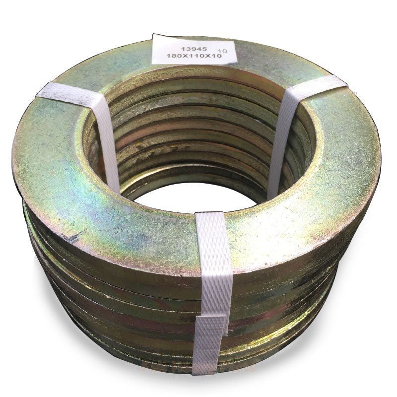 110*180*10mm Steel Large Bucket Shim Washer Spacer Kit for Excavator Loader Digger - Pack of 10 - Fab Heavy Parts