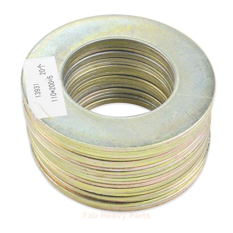 110*190*5mm Steel Large Bucket Shim Washer Kit for Excavator Loader Digger - Pack of 10 - Fab Heavy Parts