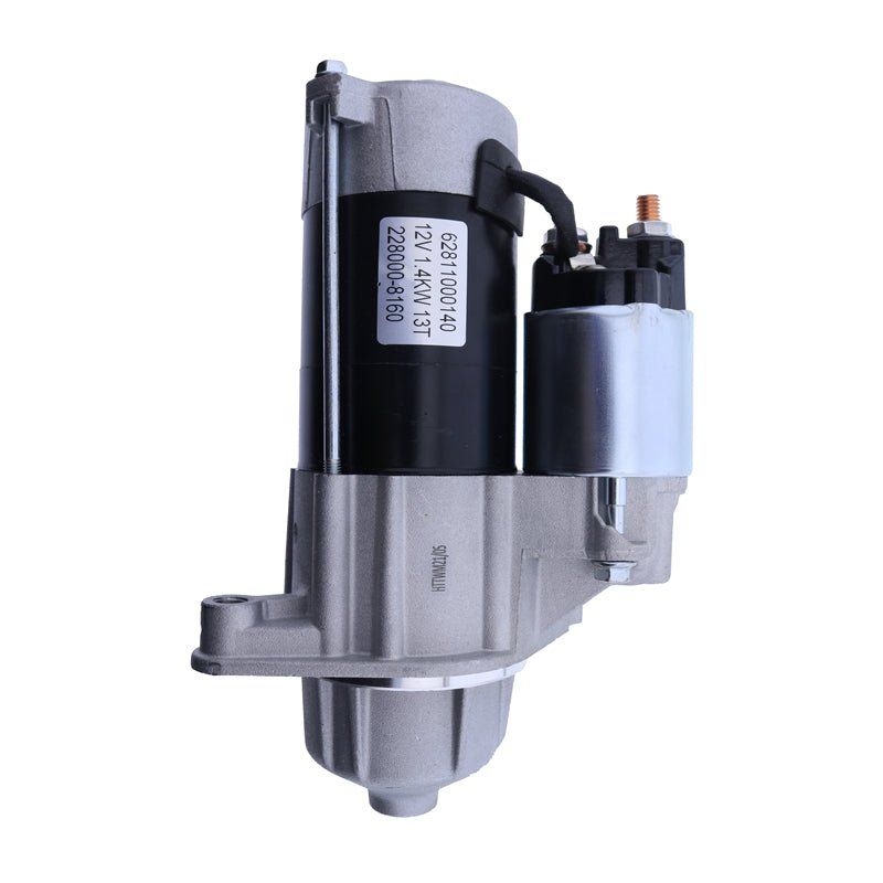 12V 13T Starter Motor 6281 - 100 - 014 - 0 for Lseki Engine E3112 Tractor TM3215 TM3240 TM3245 TQ13 TQ15 TQ17 TXG237 SXG323H SF370 - Fab Heavy Parts