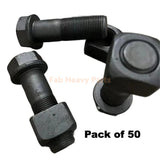 M22 * 70 mm rupsschoenbout kettingbout met moeren voor Volvo CAT past op Case Kobelco past op Komatsu JD graafmachine graaflaadmachine tractor - pak van 50