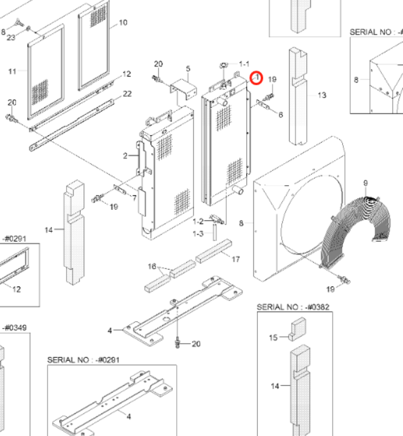 Para Hyundai Excavadora R210W-9 R210NLC-9 R210W-9-MH Conjunto de núcleo de radiador hidráulico 11Q6-44210 11Q6-44312 11Q6-44311 11Q6-44310