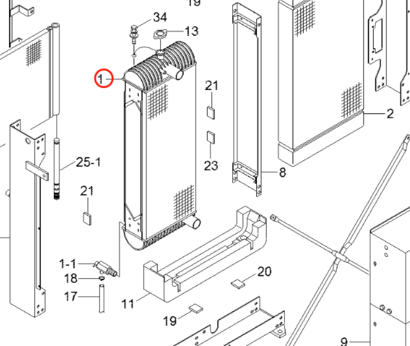 Hydraulic Radiator 11Q4-44021 11Q4-42012 11Q5-43001 11Q5-42100 for Hyundai Excavator R140LC-9 R140W-9 R160LC-9 R170W-9 R180LC-9