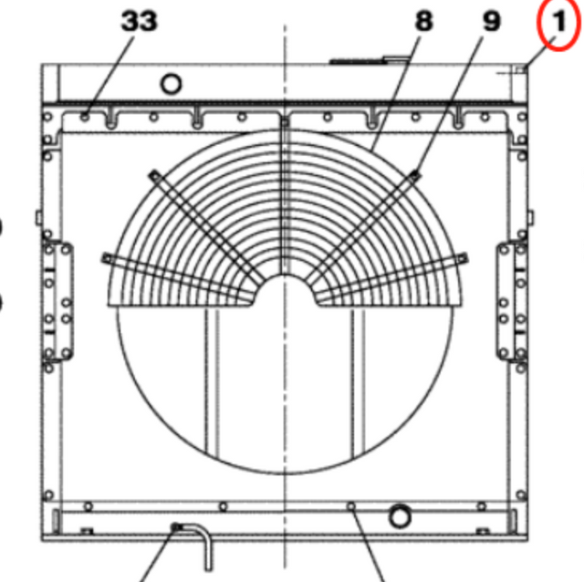 Sopii Case Excavator CX700 CX700B Hydraulisen jäähdyttimen ydinkokoonpanoon LN001520 LN001640