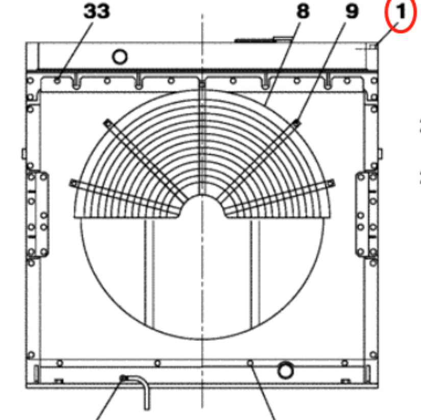 Passer til koffertgraver CX800 CX800B Hydraulisk radiatorkjerneenhet LN001620 LN002530