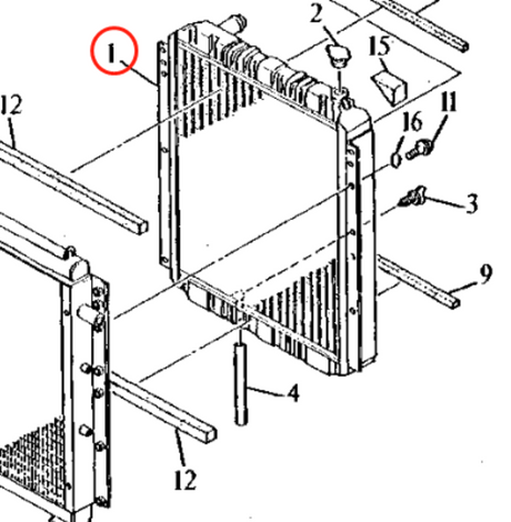 For Hitachi Excavator EX220-2 EX220-3 Water Tank Core Assembly 4286102