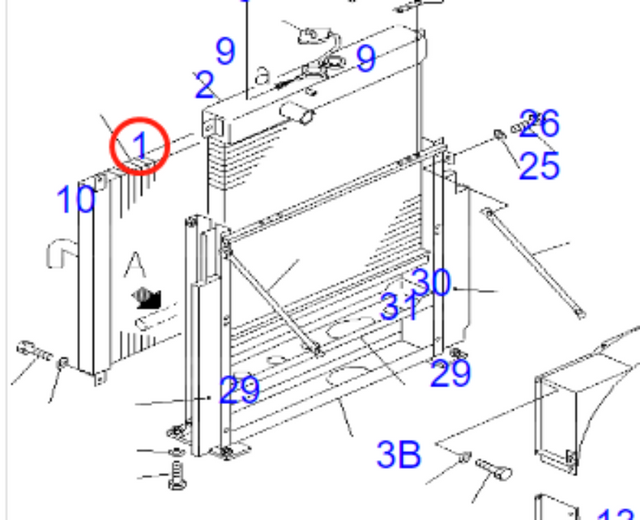Adatto per escavatore Komatsu PC400-3 PC400LC-3 Gruppo centrale radiatore idraulico 208-03-31110 208-03-31111