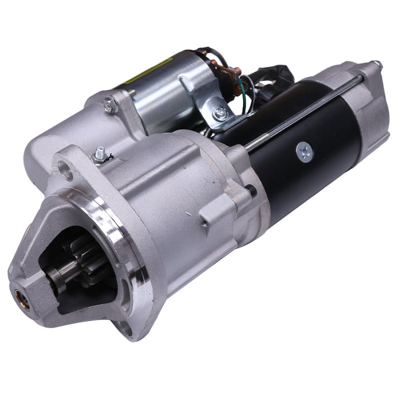 24V 9T Starter Motor Fits for Komatsu 4D95 Isuzu 4BD1 4BD1T Engine New Holland E115SR E135SR E130 E200SR Kobelco SK200SR SK135SR Fits for John Deere 135C RTS Excavator - Fab Heavy Parts