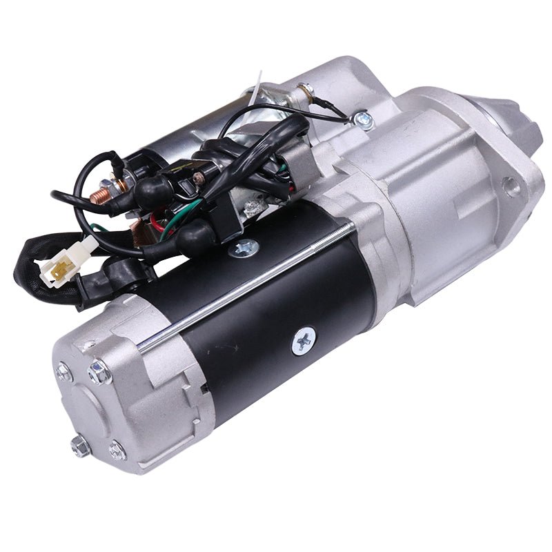 24V 9T Starter Motor Fits for Komatsu 4D95 Isuzu 4BD1 4BD1T Engine New Holland E115SR E135SR E130 E200SR Kobelco SK200SR SK135SR Fits for John Deere 135C RTS Excavator - Fab Heavy Parts