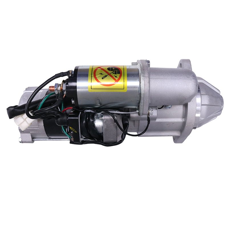 24V 9T Starter Motor Fits for Komatsu 4D95 Isuzu 4BD1 4BD1T Engine New Holland E115SR E135SR E130 E200SR Kobelco SK200SR SK135SR Fits for John Deere 135C RTS Excavator - Fab Heavy Parts