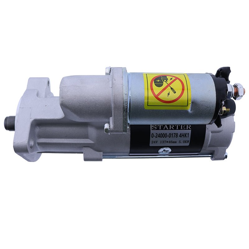 24V Starter Motor 0 - 24000 - 0178 898054 - 0630 for Hitachi Excavator ZAX200 - 3 ZAX230 - 5 Isuzu Engine 4HK1 - Fab Heavy Parts
