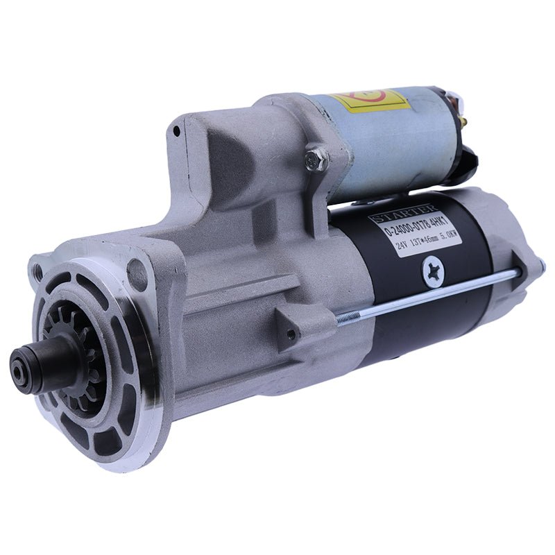 24V Starter Motor 0 - 24000 - 0178 898054 - 0630 for Hitachi Excavator ZAX200 - 3 ZAX230 - 5 Isuzu Engine 4HK1 - Fab Heavy Parts