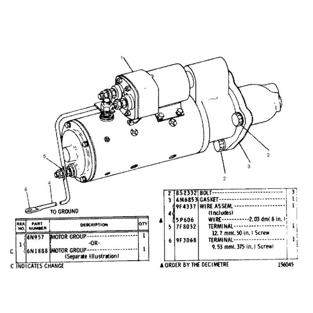 Mga akma para sa Caterpillar Compactor 825C 826C Engine 3406 Starter Motor 4N-1062 4N1062