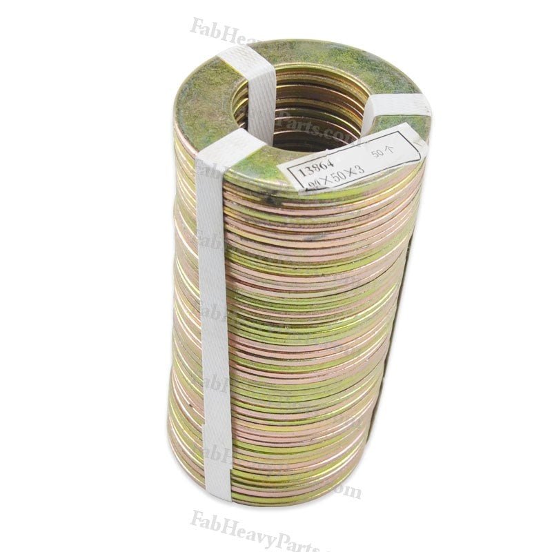 50*90*3 mm Steel Large Bucket Shim Washer Kit for Excavator Loader Digger - Pack of 10 - Fab Heavy Parts