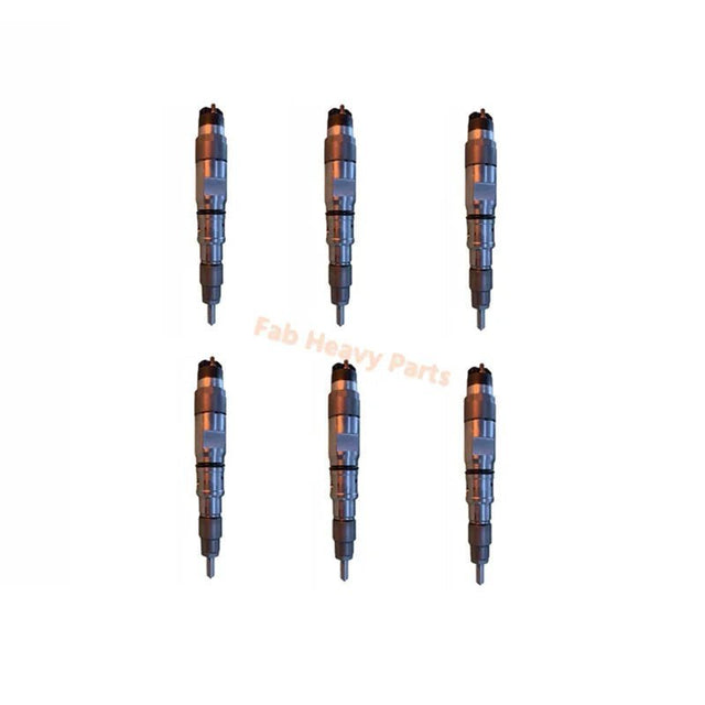 6 PCS Fuel Injector 65.10101 - 7050A 65101017050A for Doosan Deawoo Engine DE08 - Fab Heavy Parts