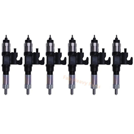 6PCS Fuel Injector 8981518373 for Isuzu Engine 6HK1 Fits for John Deere Excavator 225DLC 220DW - Fab Heavy Parts