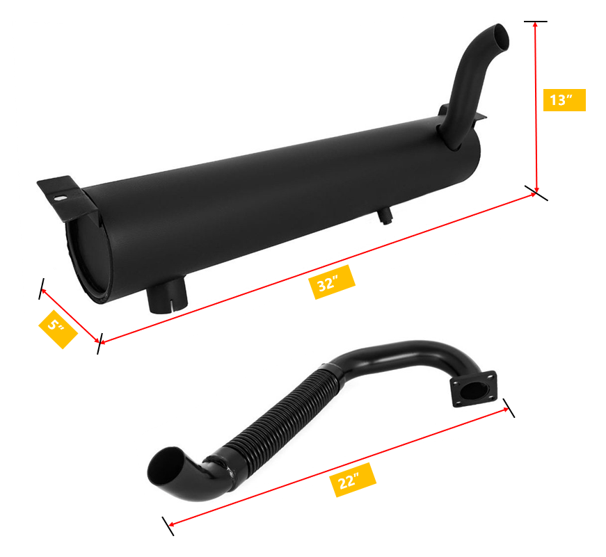 7100840, Muffler & Exhaust Pipe Kit for Bobcat Loader 751, 753, 763, 773, 7753, S130, S150, S160, S175, S185, T140 - Fab Heavy Parts