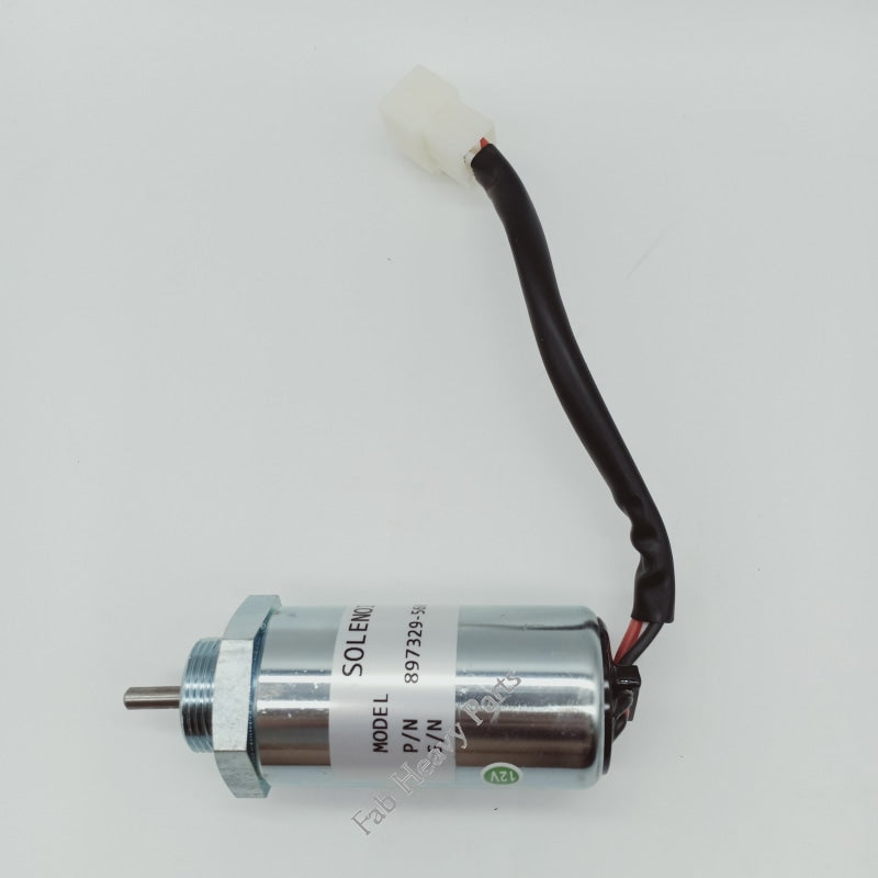 Stop Solenoid 8972091152 for Isuzu 4LE2 4LE2X Sumitomo Hitachi MV2-40 EX4U EX40U EX55 EX58 ZX40U Excavator, 24V-Shut down solenoid-Fab Heavy Parts