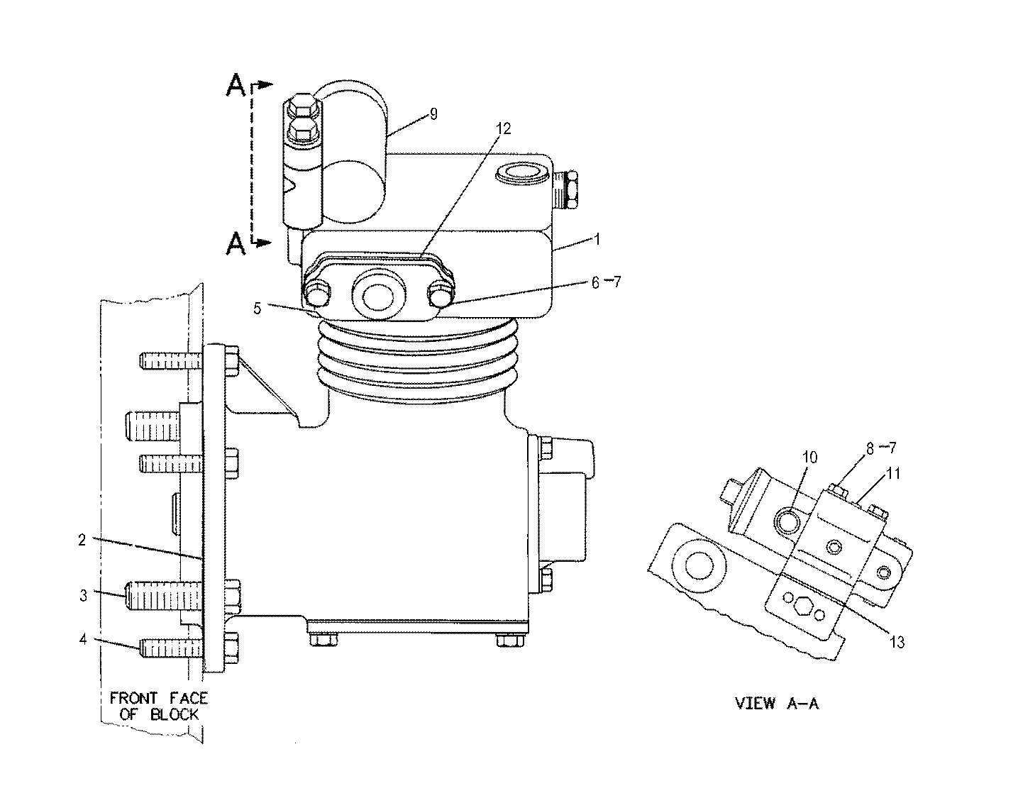 Air Brake Compressor 111 - 7994 1117994 Fit for Caterpillar 120G 130G 140G 518C 530B 936F 140H 163H - Fab Heavy Parts