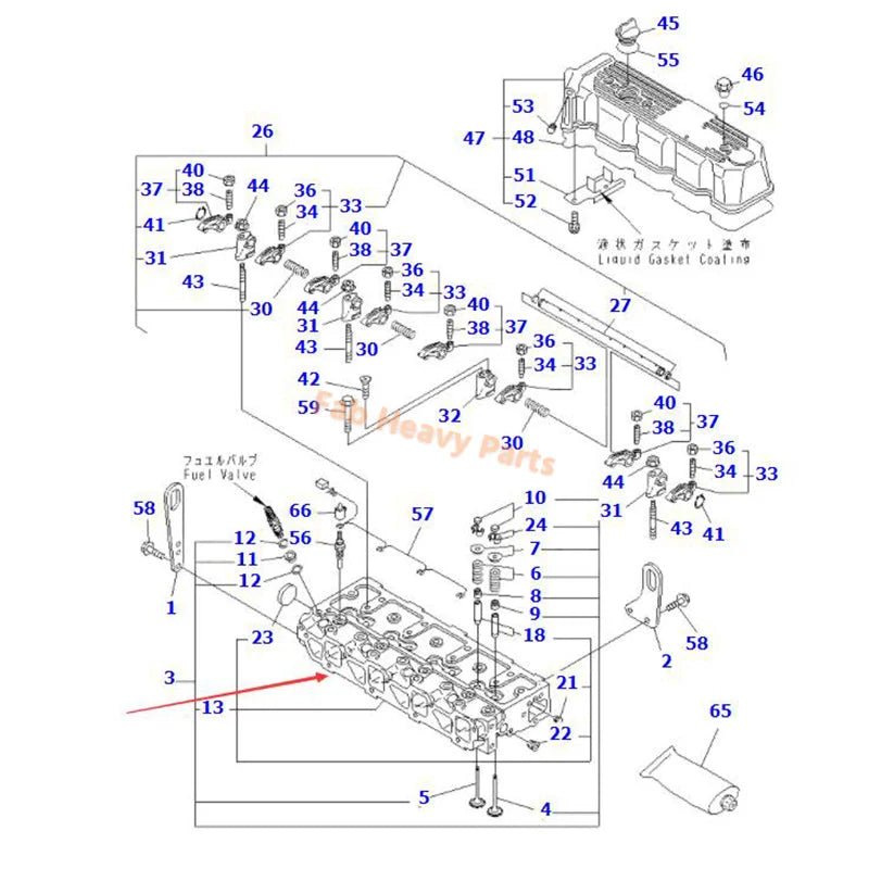 Bare Cylinder Head YM129931 - 11000 Fits for Komatsu 4D94LE - 1 Yanmar 4TNE98 Engine FD20.25.30 - 16 Forklift - Fab Heavy Parts