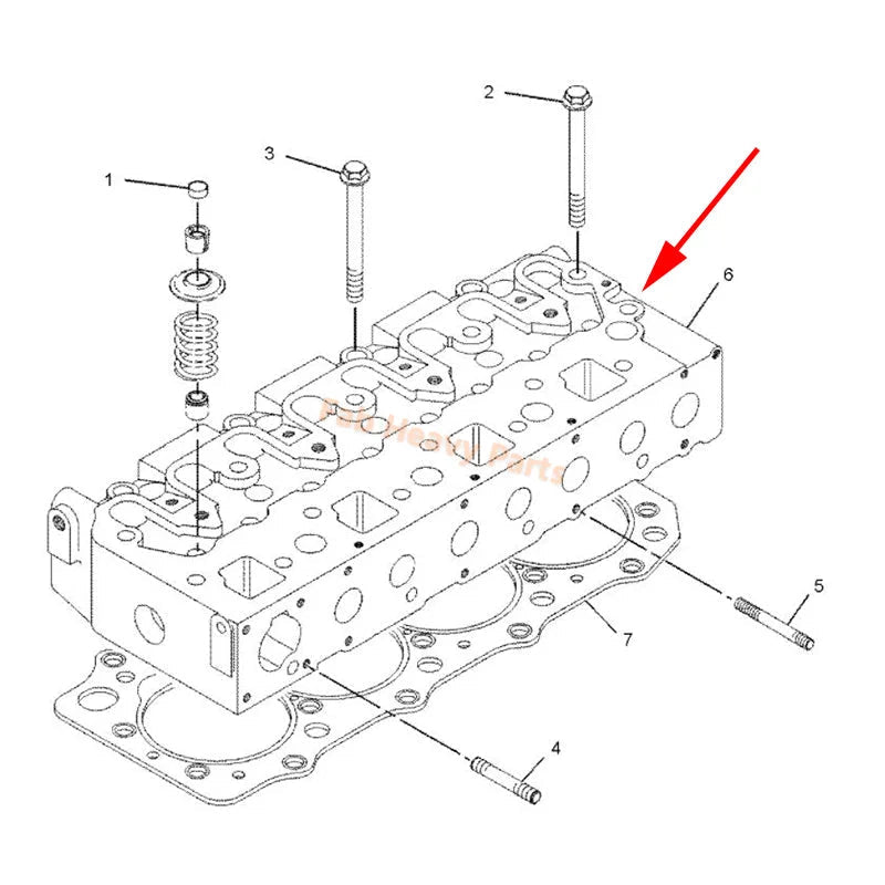 Complete Cylinder Head 236 - 5127 2365127 Fits for Caterpillar CAT Engine 3024 3024C C2.2 - Fab Heavy Parts