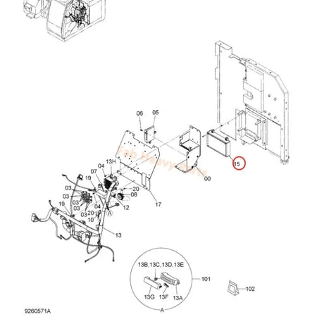 Controller Panel 9263795 for Hitachi Excavator ZX225US - 3 ZX225US - 3 - HCME ZX225US - 3F ZX225USLC - 3 - Fab Heavy Parts