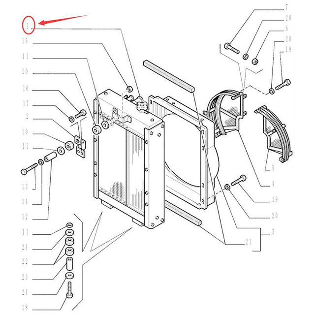 Radiatore idraulico di raffreddamento 76053580 Adatto per Dozer cingolato CASE 1650K