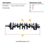 Crankshaft 6207 - 31 - 1100 Fits for Komatsu 6D95 Engine, Forged Steel - Fab Heavy Parts