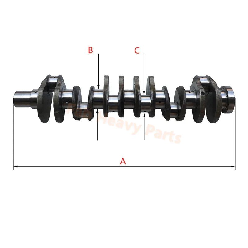 Crankshaft 65.02101.7024 for Doosan Daewoo Engine D1146 - Fab Heavy Parts