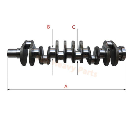 Crankshaft 65.02101.7024 for Doosan Daewoo Engine D1146 - Fab Heavy Parts