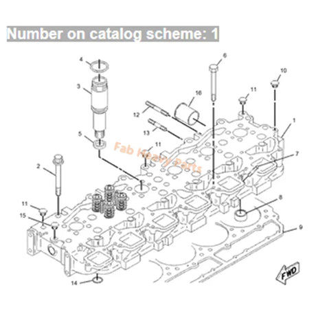 Cylinder Head 2141667 214 - 1667 Fits for Caterpillar CAT 3406 3406A 3406C 3406E Engine 375 375 L 5080 Excavator - Fab Heavy Parts