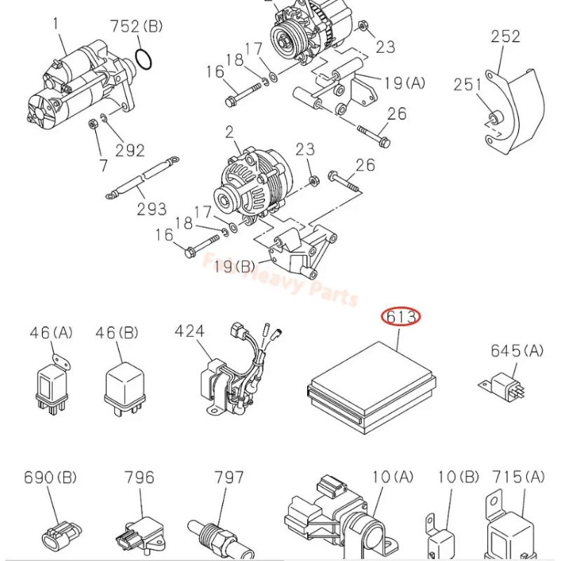 ECU Controller 8980401640 8980810650 for Isuzu 6HK1 6HK1T Hitachi ZX330 - 3 ZX350 - 3 ZX400LCH - 3 ZX400W - 3 - Fab Heavy Parts