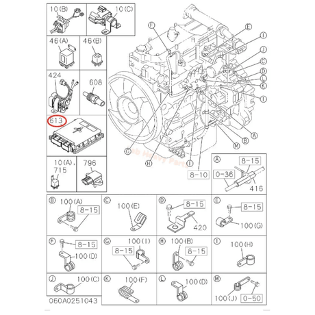 Engine Control Unit ECU 898080 - 6660 for Isuzu 4HK1 Hitachi ZX190W - 3 ZX200 - 3 ZX210 - 3 ZX220W - 3 ZX225US - 3 ZX240 - 3 ZX250W - 3 - Fab Heavy Parts