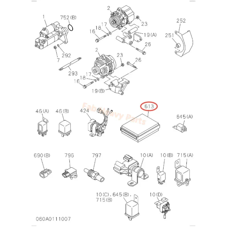 Engine Controller 8980121634 for Isuzu 6HK1 Hitachi ZX350 - 3 ZX330 - 3 ZX400LCH - 3 ZX400W - 3 - Fab Heavy Parts
