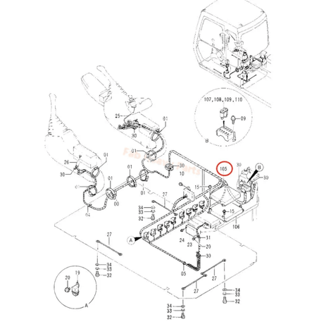 Engine Controller Panel E - ECU 9133700 for Hitachi Excavator EX100 - 3 EX100 - 3C EX100M - 3 - Fab Heavy Parts