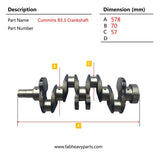 Fits Cummins B3.3 Engine Crankshaft C6204311111 Forged Steel - Fab Heavy Parts
