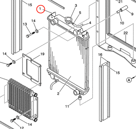 Fits For Case Excavator CX25 CX36 Hydraulic Radiator Core Assembly PV05P00006F1 - Fab Heavy Parts