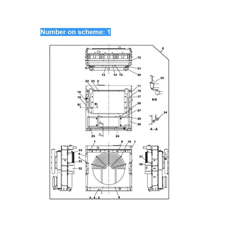 Fits For Case Excavator CX800 CX800B Hydraulic Radiator Core Assembly LN001620 LN002530 - Fab Heavy Parts