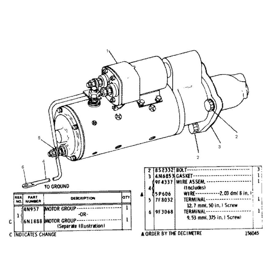 Fits for Caterpillar Compactor 825C 826C Engine 3406 Starter Motor 4N - 1062 4N1062 - Fab Heavy Parts