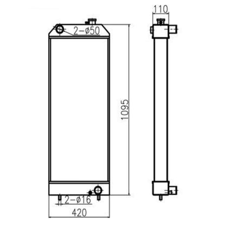 Fits for Caterpillar Excavator CAT 326D Hydraulic Radiator Assembly - Fab Heavy Parts